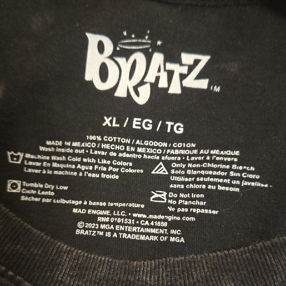 Bratz Acid Wash Black And Purple Short Sleeve T-shirt Size XL - Picture 2 of 7